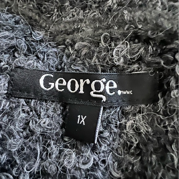 George Grey Knit Turtleneck Tunic Hi Low Hem Sweater Size 1X - Picture 8 of 9